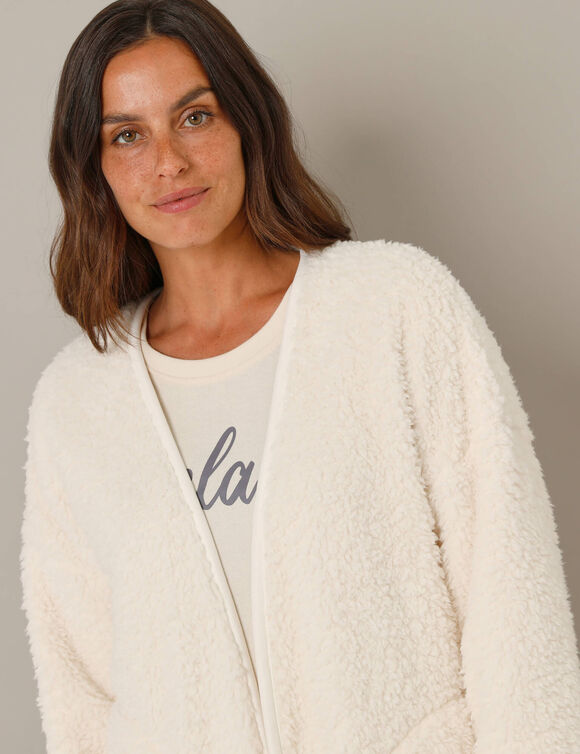 Veste d'intérieur en sherpa (écru)