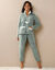 Pyjama in fleece, jasje met rits en pompons (kaki / ecru)