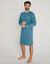 Chemise de nuit coton passepoils contrast&eacute;s (bleu clair)