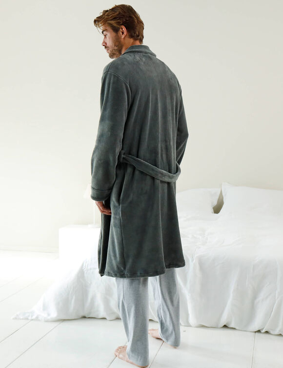 Robe de chambre toucher peluche (anthracite)