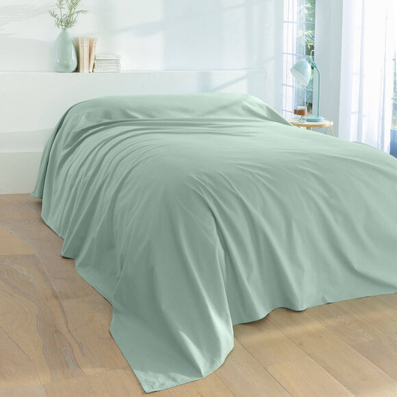 Jeté canapé coton bachette uni (vert amande)