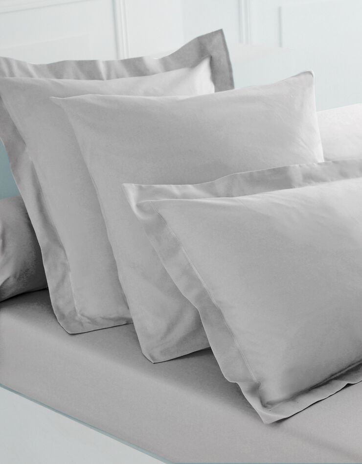 Linge de lit uni polyester-coton Colombine (gris perle)