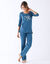 Pyjama manches longues imprim&eacute; "Night" (bleu fonc&eacute;)