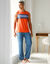Pyjamatop met strepen, katoen (oranje)