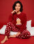 Pyjama "maison", maille polaire toucher peluche (rouge)