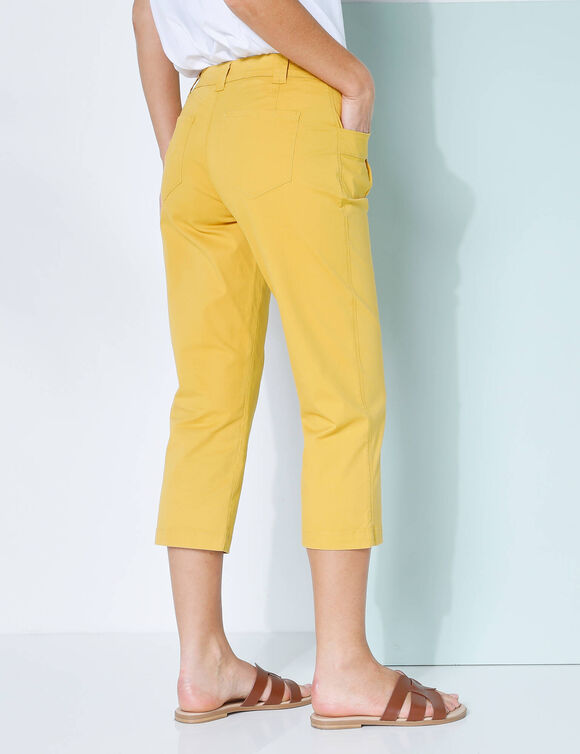 Pantacourt droit stretch (safran)
