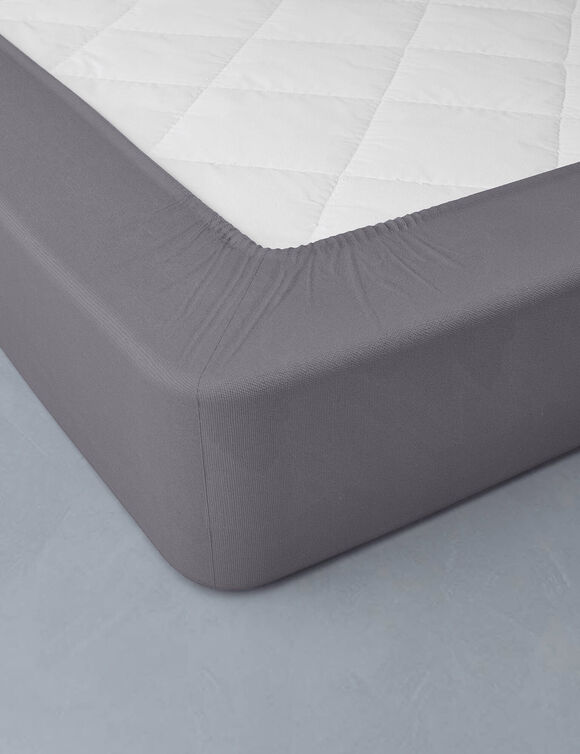 Effen hoeslaken van jersey, 130 g/m&sup2; - hoek 40 cm (antraciet)