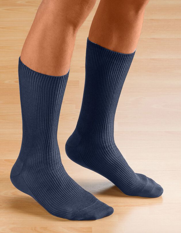 Mi-chaussettes spécial jambes sensibles - lot de 2 paires (marine)