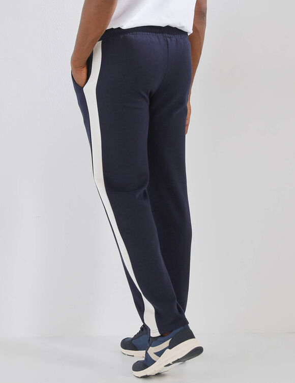 Pantalon de jogging bande c&ocirc;t&eacute;s (marine / &eacute;cru)