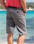 Bermuda &eacute;lastiqu&eacute; au 3/4 + ceinture assortie (gris acier)