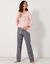 Tee-shirt manches longues coton uni imprimé placé "Beautiful"  (rose)