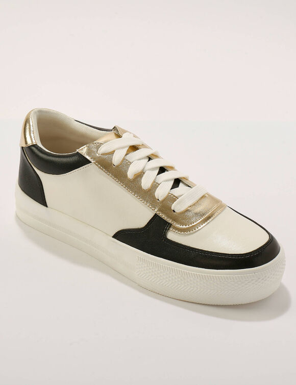 Sneakers &agrave; lacets (noir / dor&eacute;)