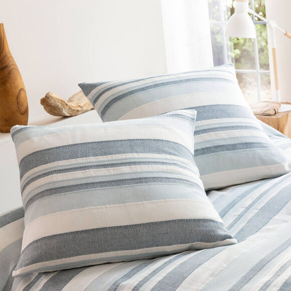 Housse coussin multicolore coton tissage artisanal - lot de 2 (gris perle)