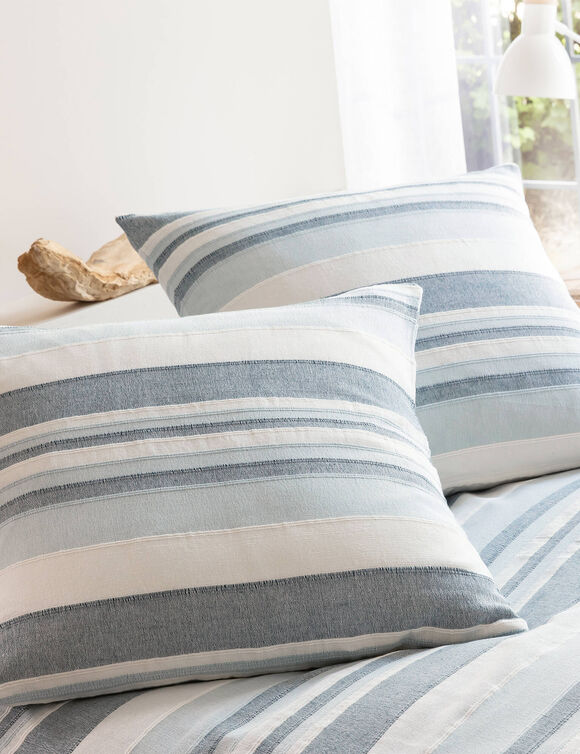 Housse coussin multicolore coton tissage artisanal - lot de 2 (gris perle)