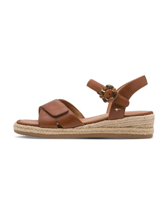 Sandalen met sleehak (karamel)