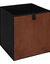 Cube de rangement pliable, velours c&ocirc;tel&eacute; (terracotta)