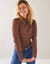 T-shirt met opstaande hals en lange mouwen (chocolade)