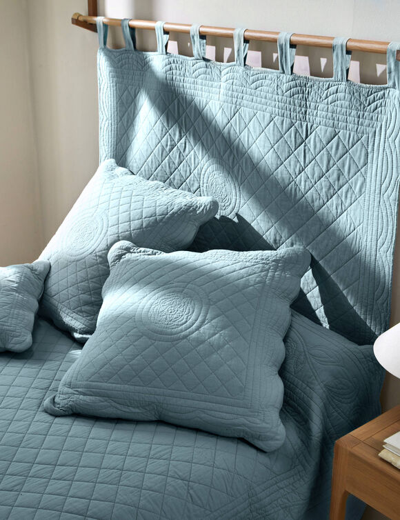 Effen hoofdeinde in katoen, boutisstijl, Cassandre (grijsblauw)