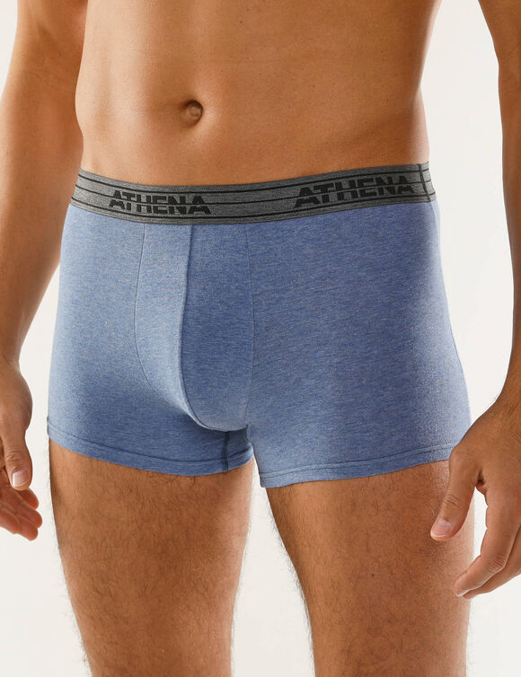 Shorty Basic Coton - set van 4 (zwart + blauw + jeans)