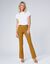 Effen bootcut legging, elastische taille (honing)