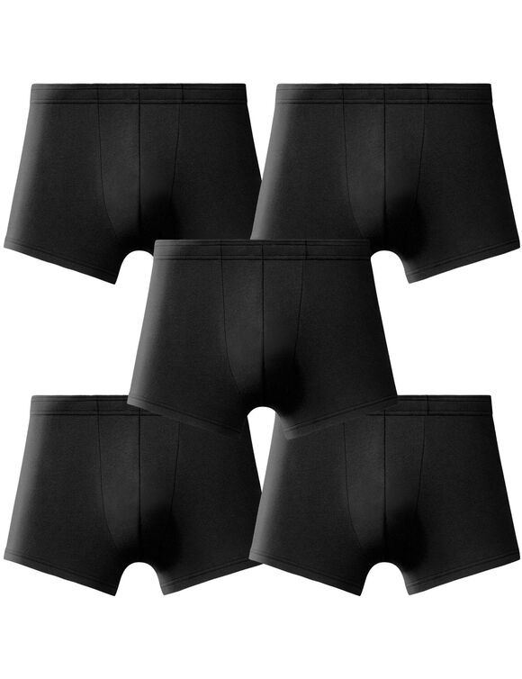 Boxer uni ceinture élastiquée recouverte - lot de 5 (noir)