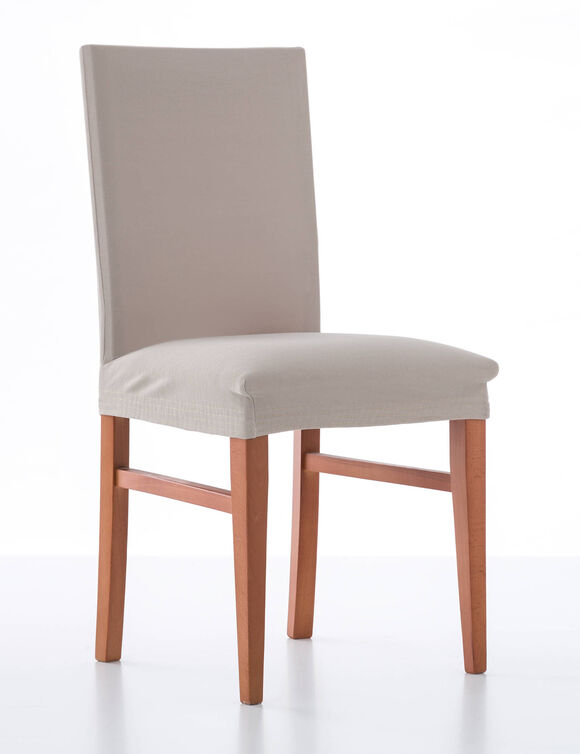 Bi-rekbare effen stoelhoes (vlaskleur)