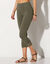 3/4 macramé legging, elastische tailleband (kaki)