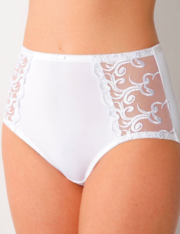 Gainette ventre plat microfibre tulle brod&eacute; Sienne - lot de 2 (blanc)