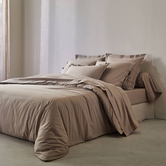 Effen beddengoed - katoenbatist, 72 draden/cm&sup2; (grijsbeige)