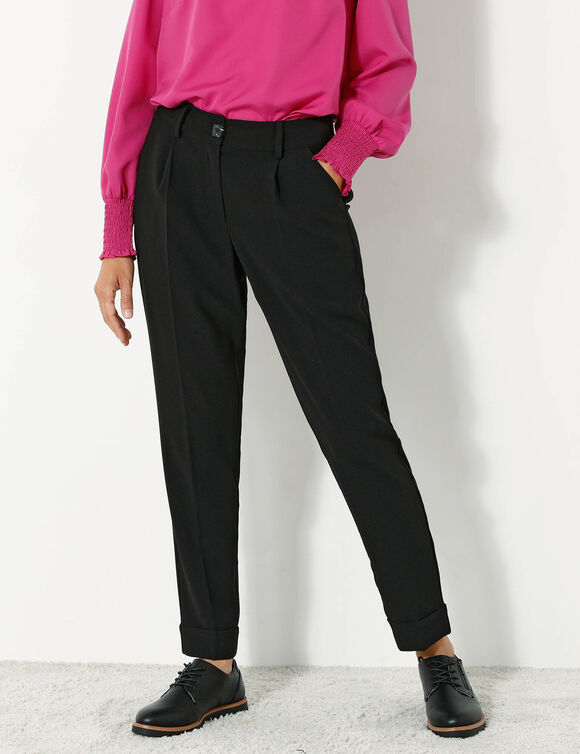 Pantalon 7/8ème fuselé fluide (noir)