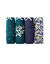 Culotte forme midi coton stretch imprim&eacute; "fleurs" - lot de 4 (bleu / vert)