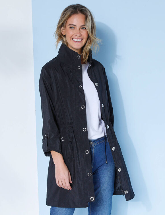 Parka à capuche déperlante (noir)