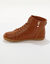 Sneakers met hoge schacht, rits en goudkleurige gesp (karamel)