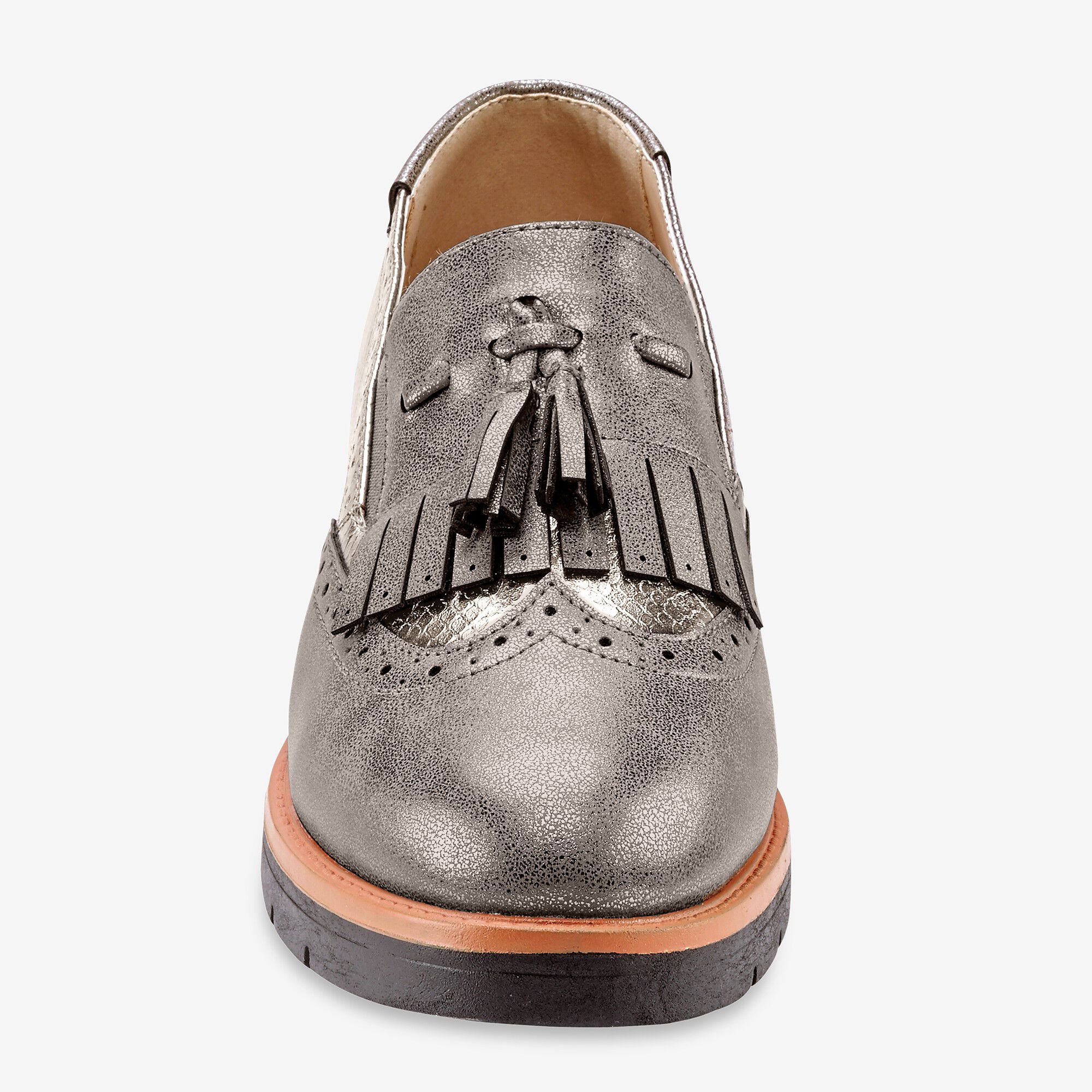 Slip-ons met sleehak en franjes | Blancheporte