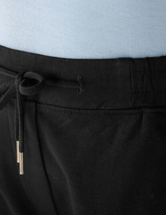 Joggpant in molton met elastische taille (zwart)