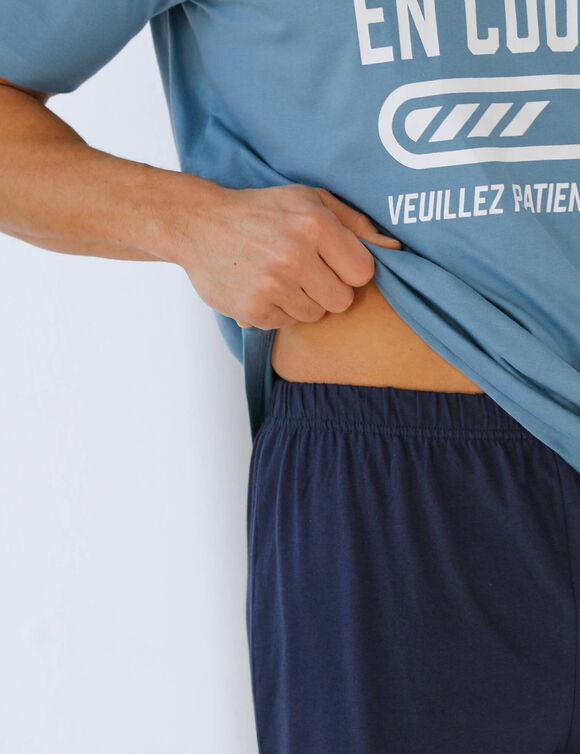 Pyjama short manches courtes Abdos en cours (marine / bleu)
