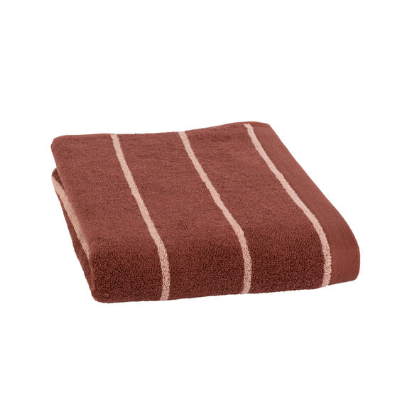 Handdoek, gestreepte badstof 500 g/m² (rood / wit)