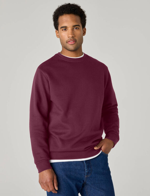 Sweat molleton col rond (lie de vin)
