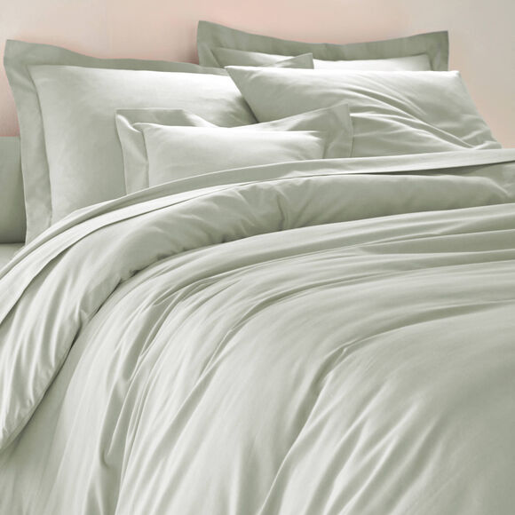 Linge de lit uni coton (gris perle)