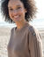 Pull col rond, maille fantaisie (taupe clair)