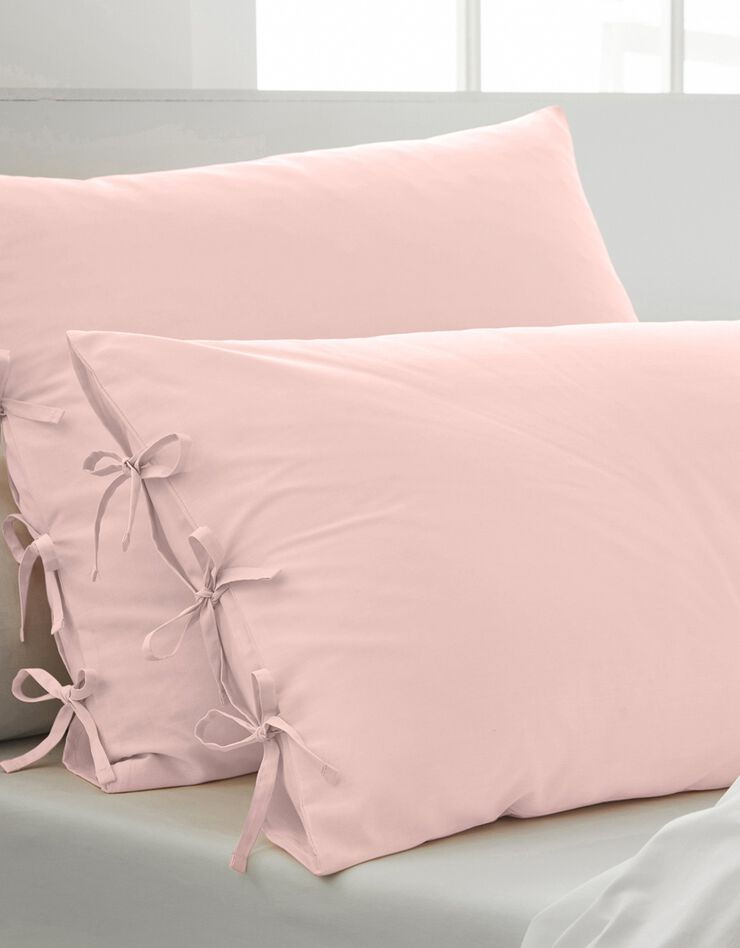 Linge de lit uni percale (rose poudré)
