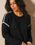 Pull bicolore en maille moelleuse  (noir)