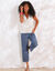 Pantacourt large en denim (bleached)