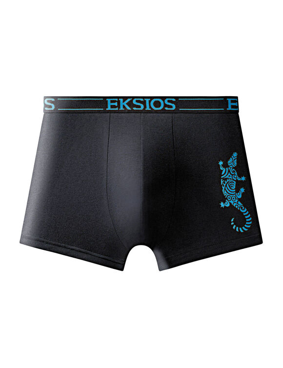 Boxer ferm&eacute; &eacute;lastiqu&eacute; motif "salamandre" - lot de 4 (noir)