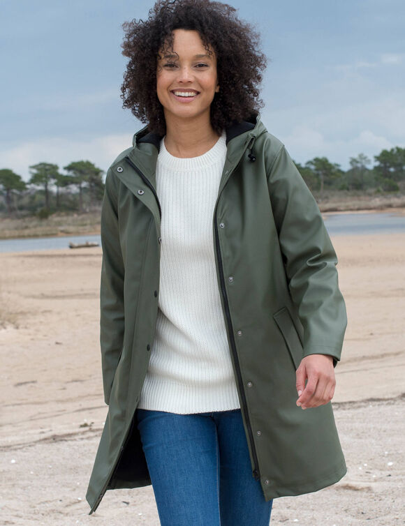 Cir&eacute; long imperm&eacute;able, doubl&eacute; polaire, polyester recycl&eacute;** (kaki)