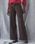 Ruime broek met hoge taille. (chocolade)