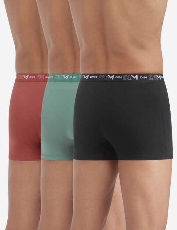 Shorty - set van 3 (zwart + groen + steenrood)
