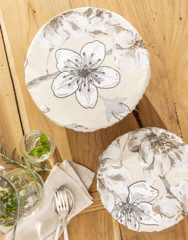 Charlotte alimentaire de conservation élastiquée, lot de 2 - collection upcycling (beige)
