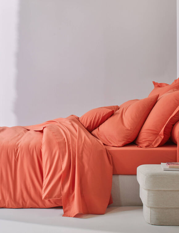 Linge de lit uni - polyester-coton 57 fils/cm&sup2; (potiron)