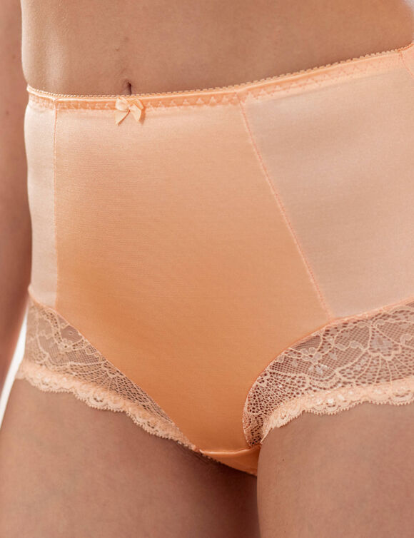 Gainette maille satinée et dentelle Salford - lot de 2 (jaune + abricot)